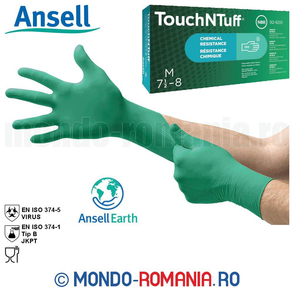 Echipament protectie - Manusi chirurgicale de unica folosinta, pudrate ANSELL  TOUCHNTUFF 92-600 